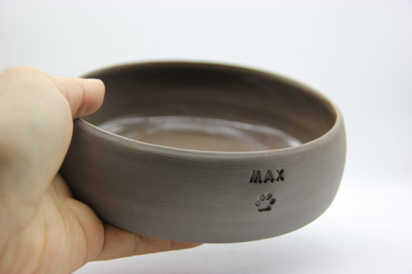 Personalized Ceramic Stoneware Pet Bowl: Custom Engraved Name