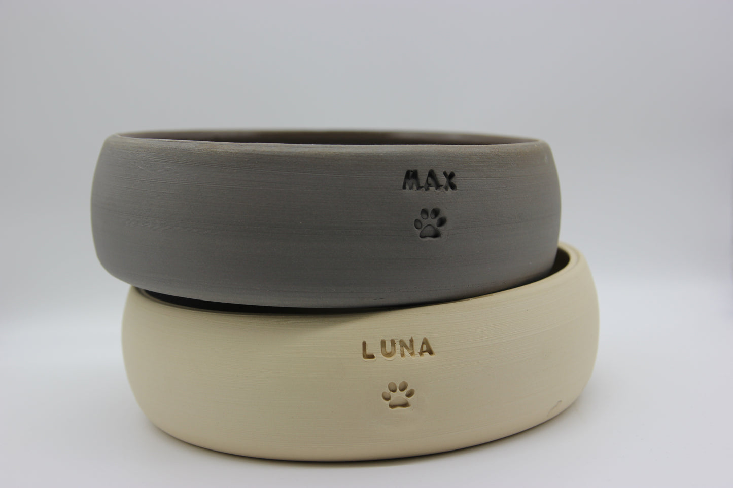 Personalized Ceramic Stoneware Pet Bowl: Custom Engraved Name