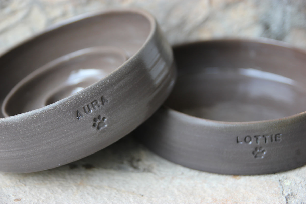 Personalisiertes Keramik-Haustiernapf-Set, individueller Name gravierter Hunde-Katzen-Schleck-Wasser-Napf