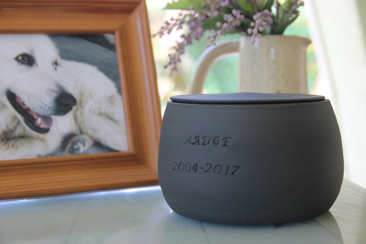 Personalized Handmade Ceramic Pet Urn: Custom Dog or Cat Memorial