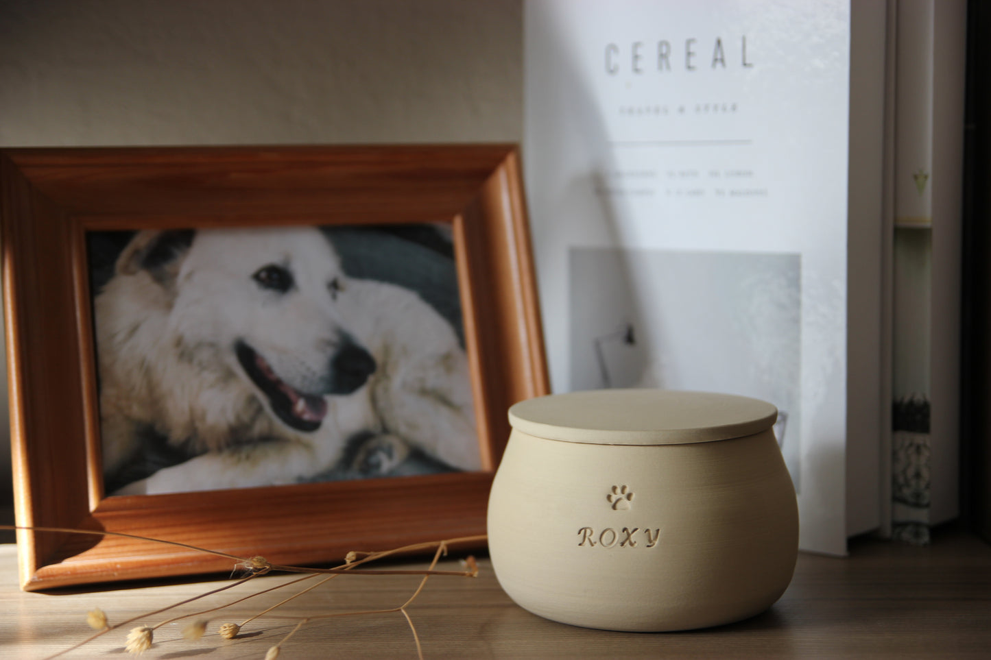 Personalized Handmade Ceramic Pet Urn: Custom Dog or Cat Memorial